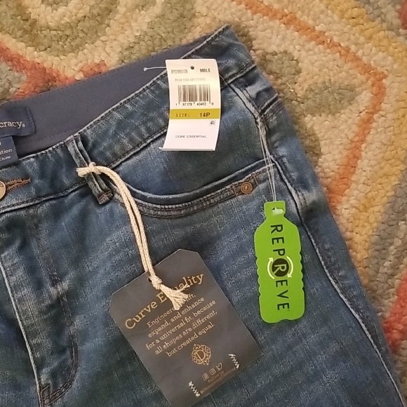 Democracy Flare Wide Leg Blue Jeans - Picture 3 of 5